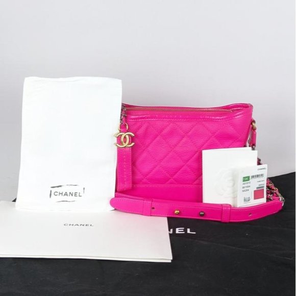 SOLD Chanel Gabrielle Small Rose Hot Pink Leather Shoulder Bag - Picture 9 of 10